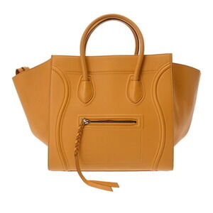 Celine Luggage Phantom Yellow Leather Handbag